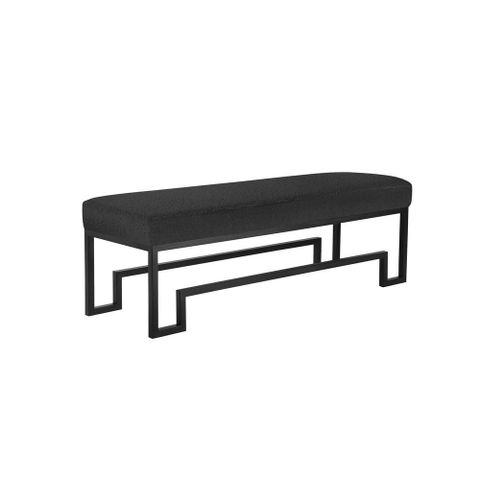 American Home Classic Laurence Steel Bench In Matte Black/Black Boucle ... regarding The Timeless Appeal of the Laurence Steel Bench An Expert Perspective